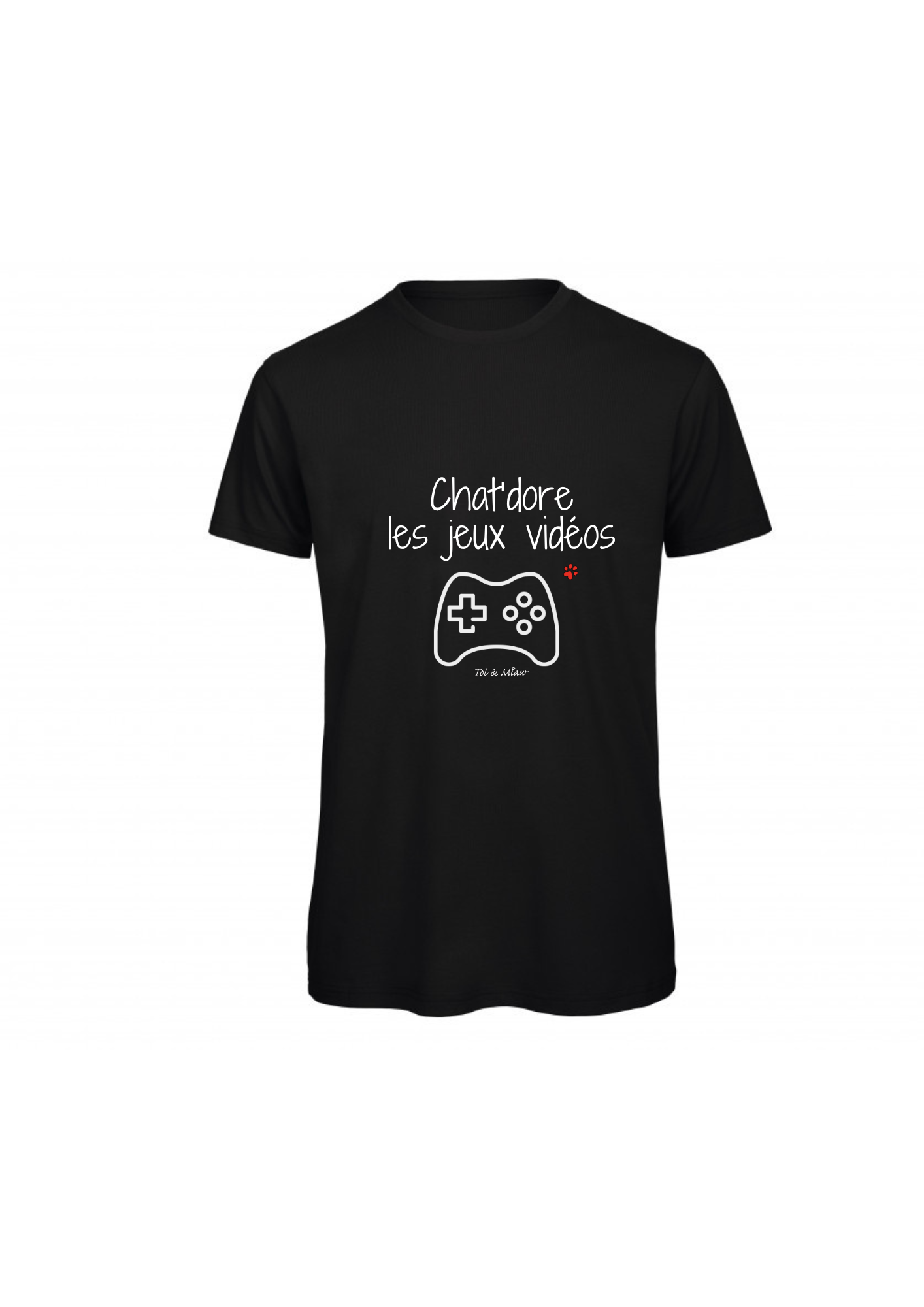 T-shirt Homme "Chat'dore les jeux vidéos" Toi & Miaw