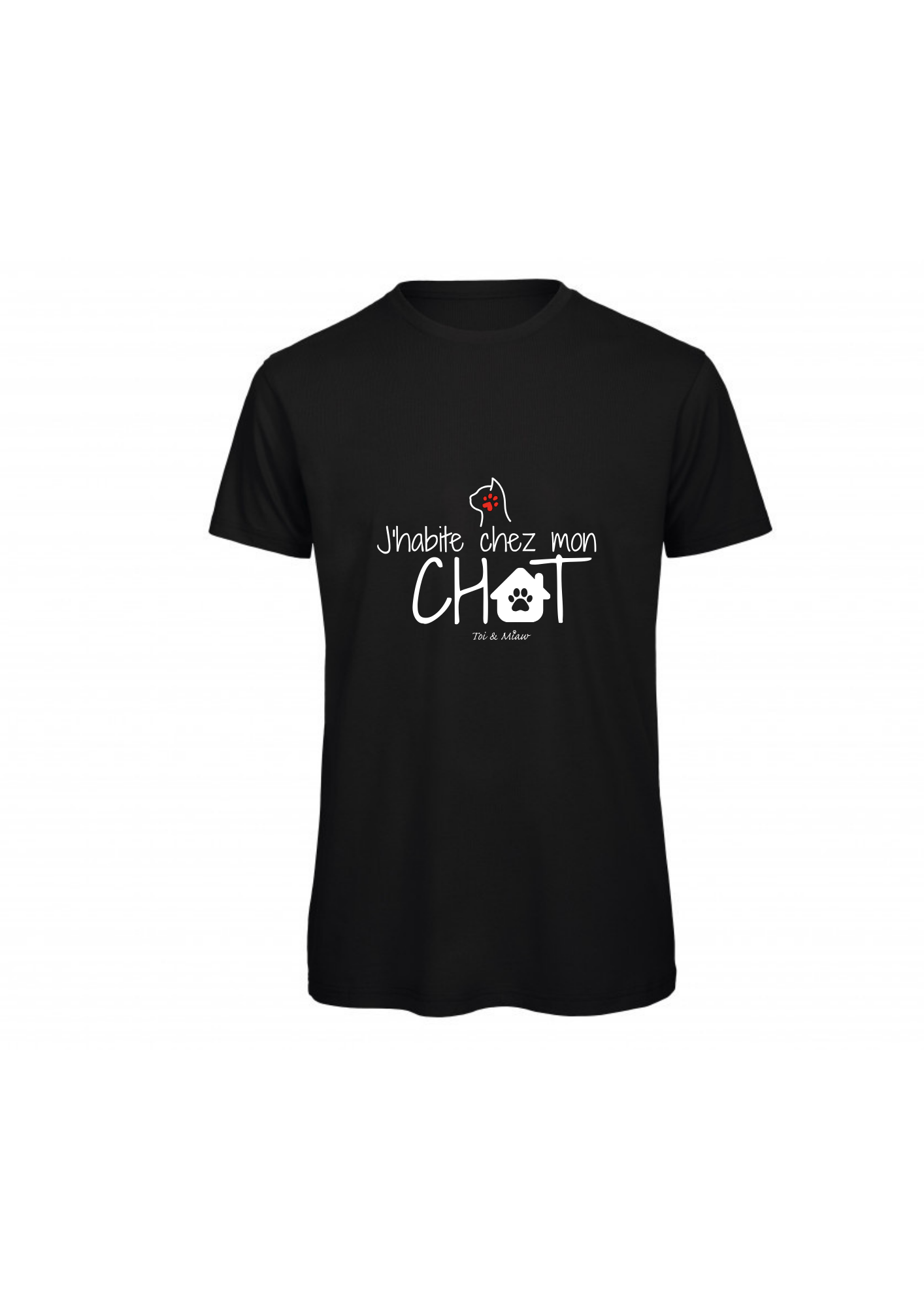 T-shirt Homme "J'habite chez mon chat" Toi & Miaw