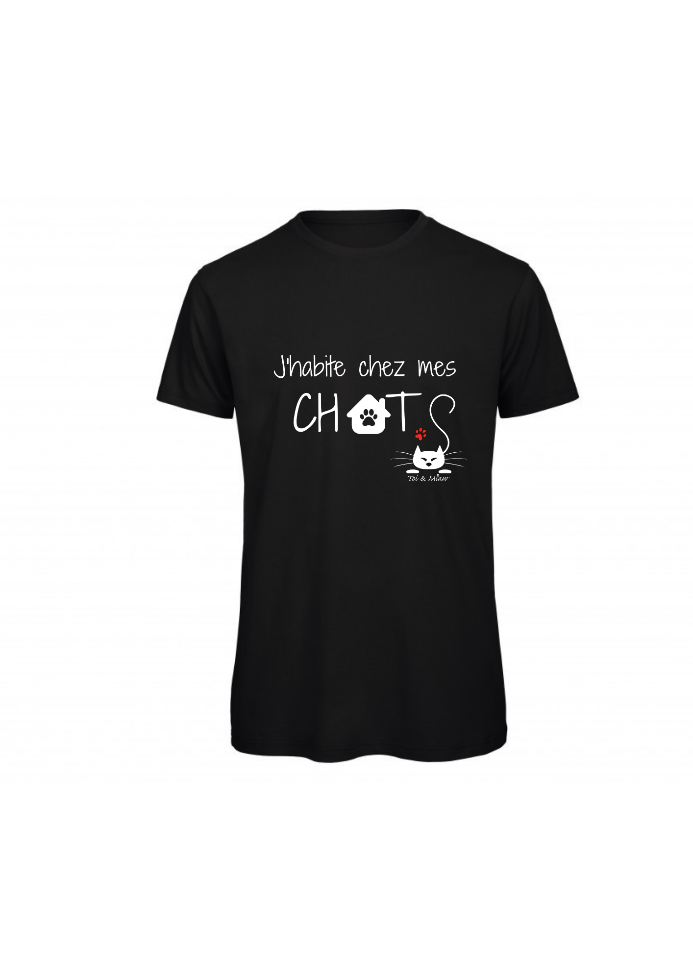 T-shirt Homme "J'habite chez mes chats" Toi & Miaw