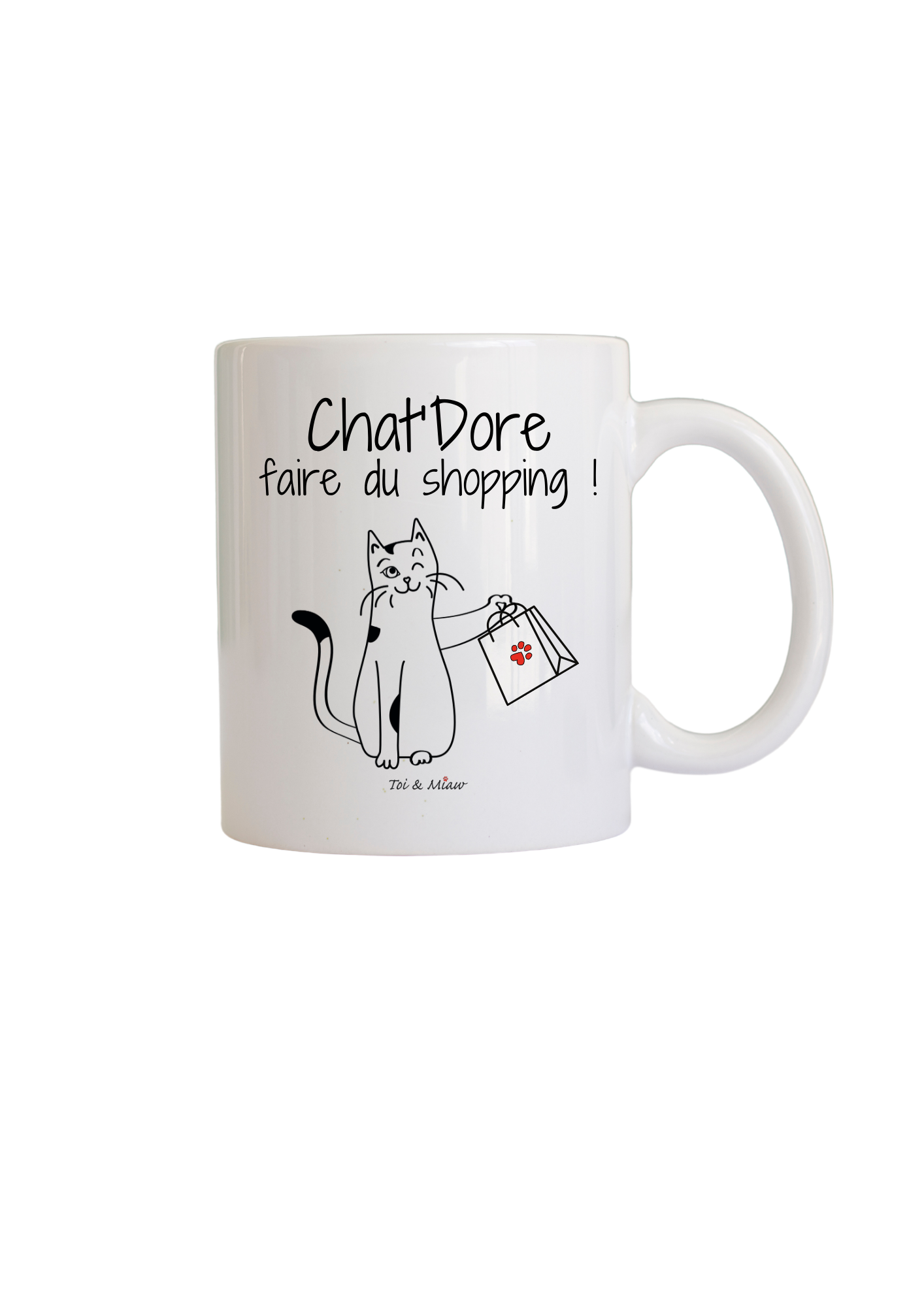 Mug "Chat'dore faire du shopping" Toi & Miaw
