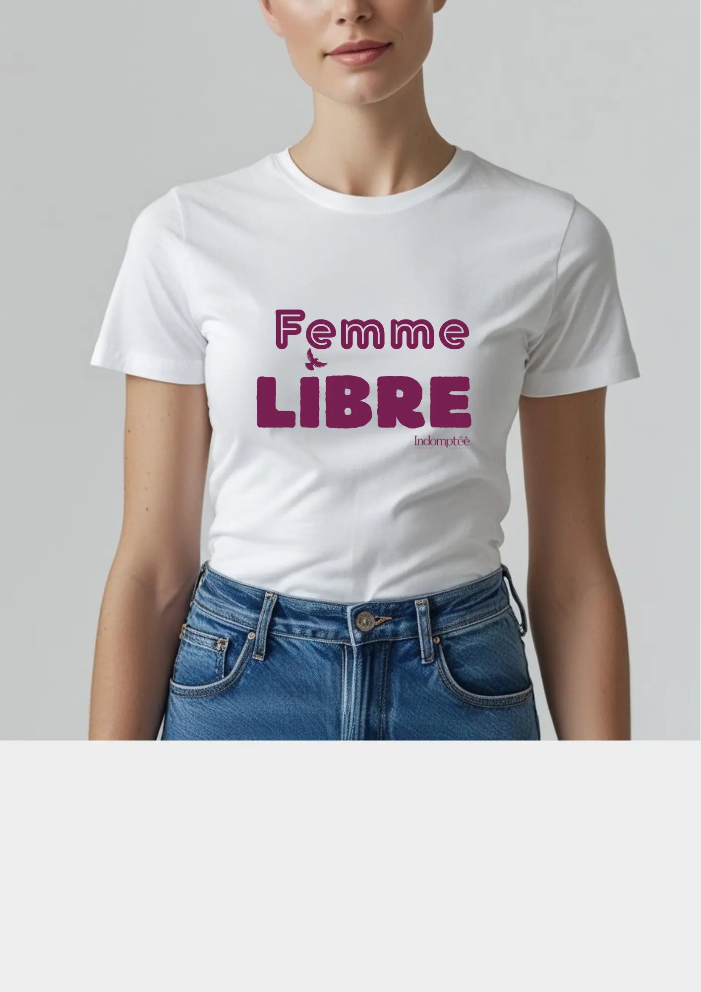 Tee-shirt Blanc "Femme LIBRE" Indomptée