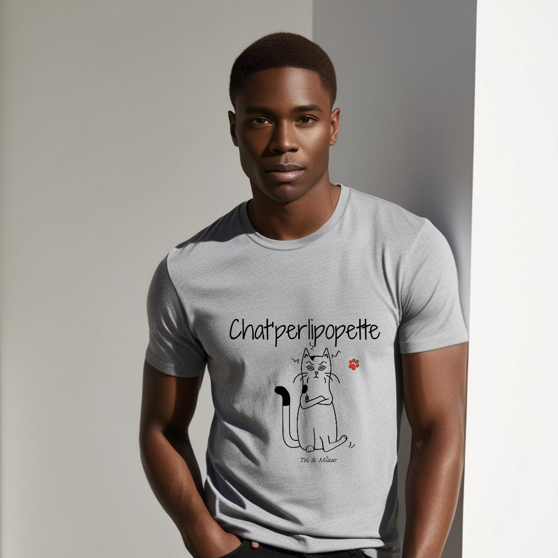 T-shirt Homme "Chat'perlipopette" Toi & Miaw