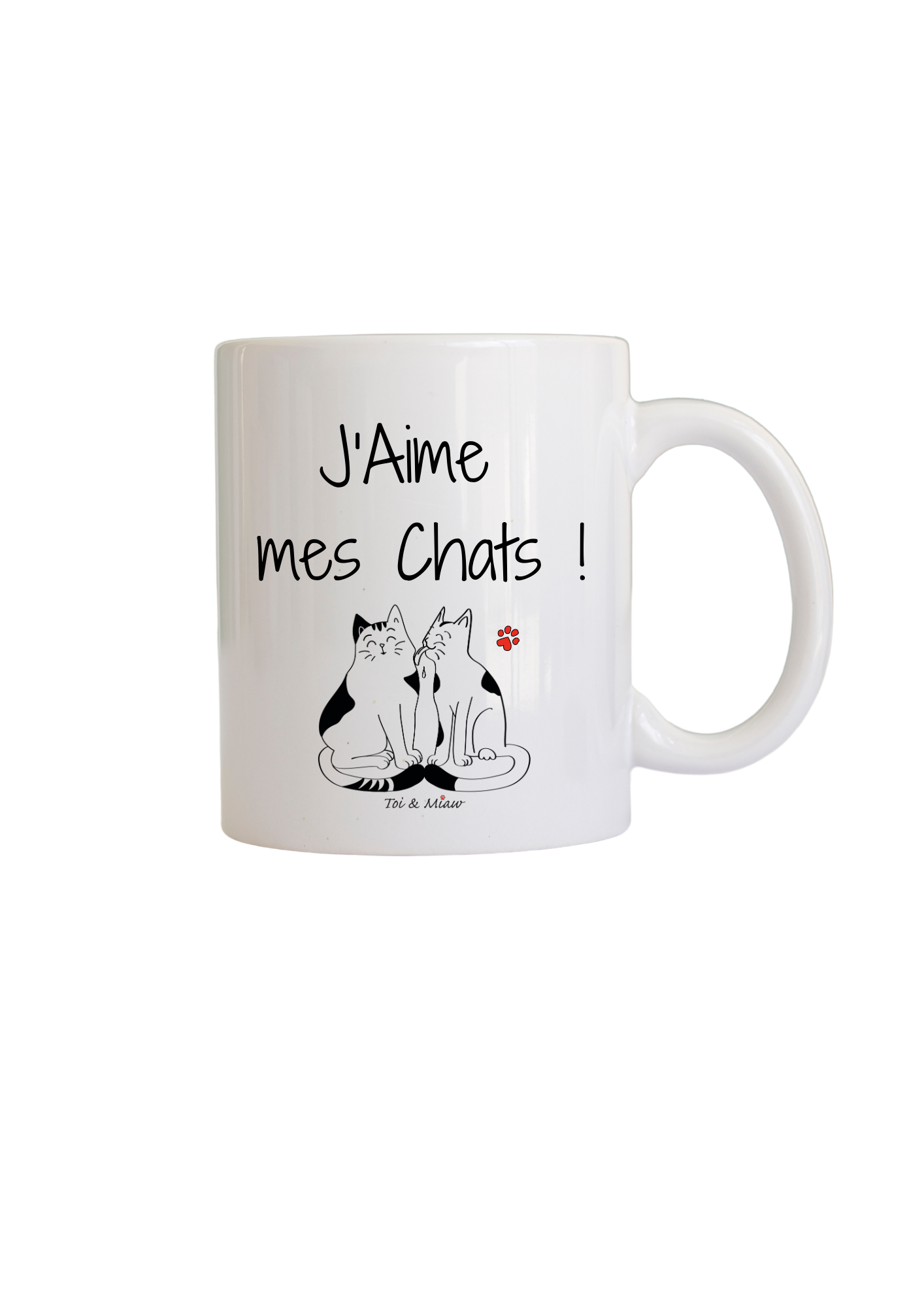 Mug "J'aime mes chats" Toi & Miaw