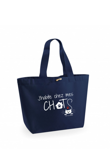Sac Cabas "J'habite chez mon chat" Toi & Miaw