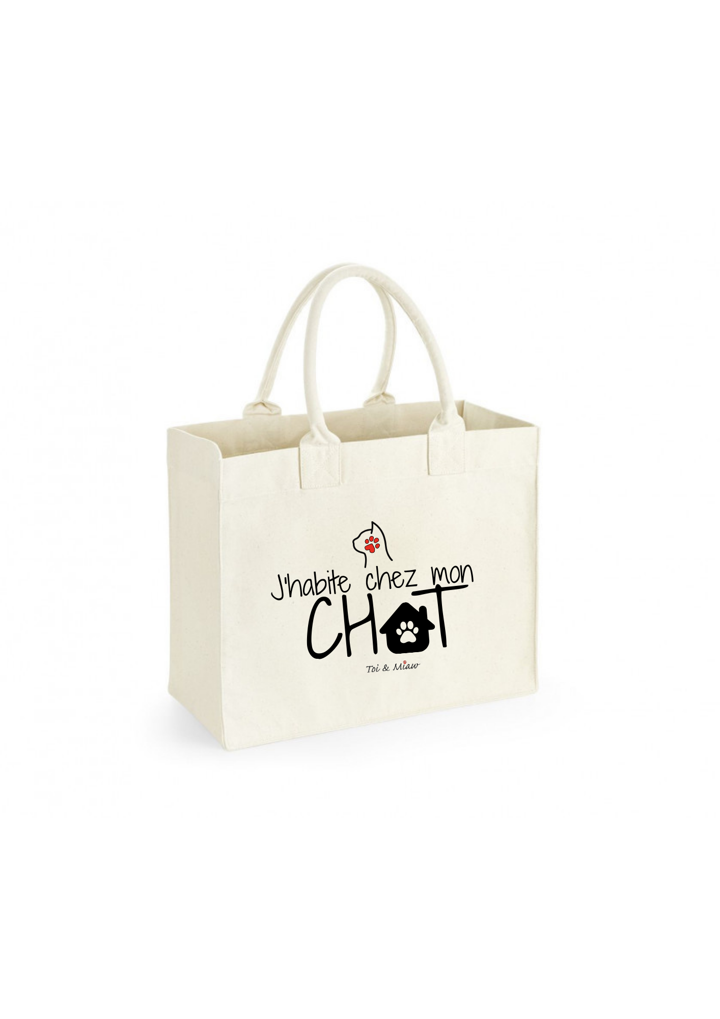 Sac shopping "J'habite chez mon chat" Toi & Miaw