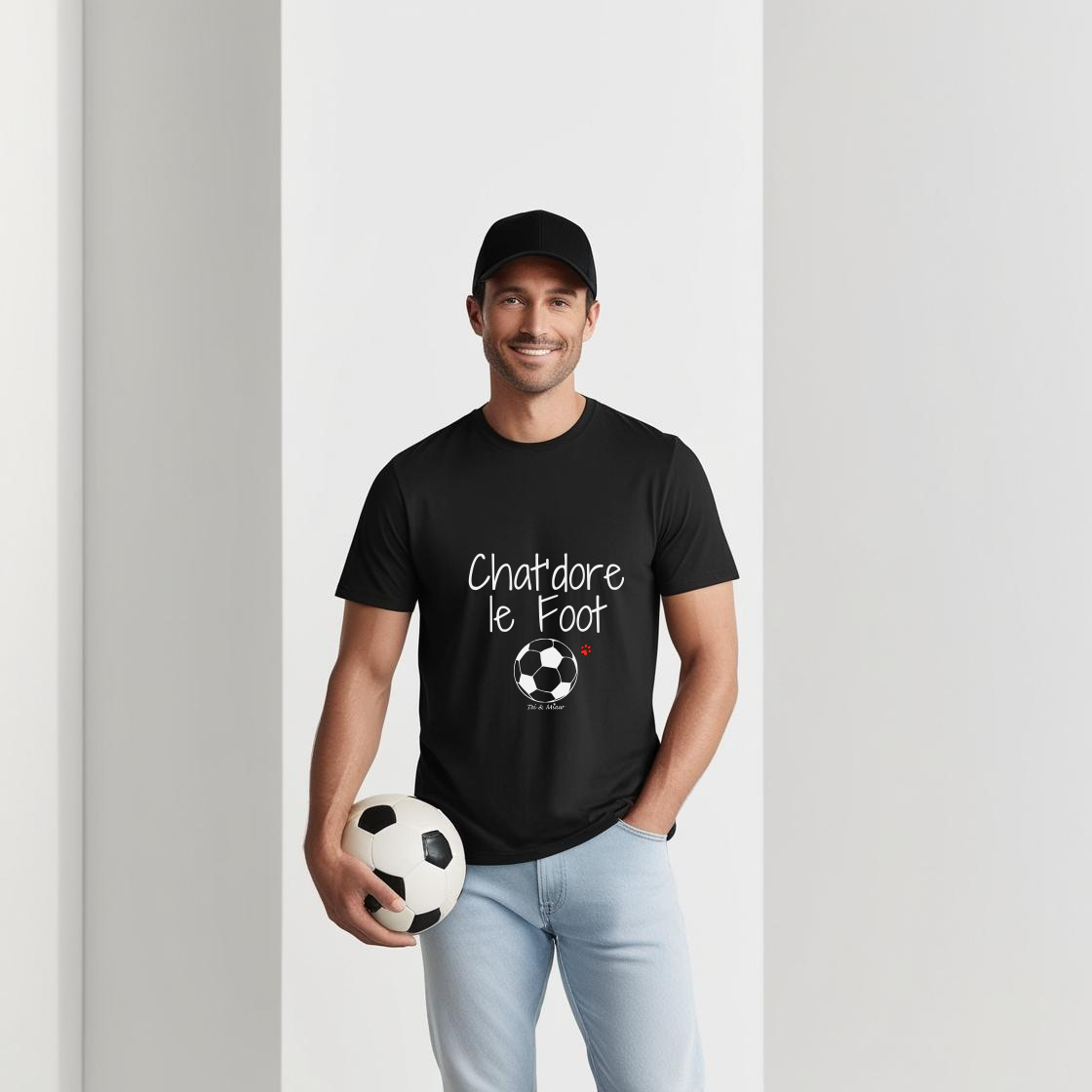 T-shirt Homme "Chat'dore le foot" Toi & Miaw