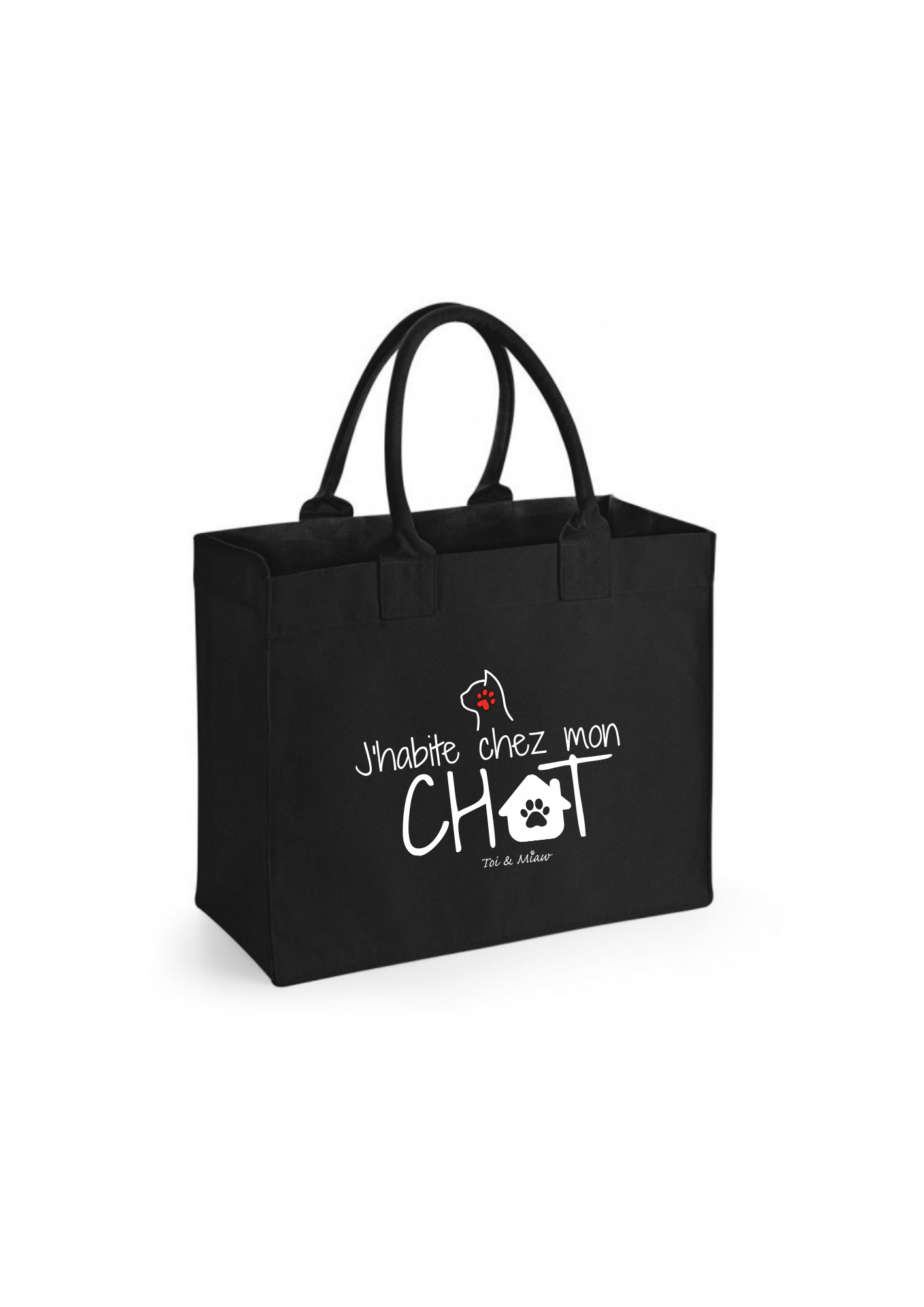 Sac shopping "J'habite chez mon chat" Toi & Miaw