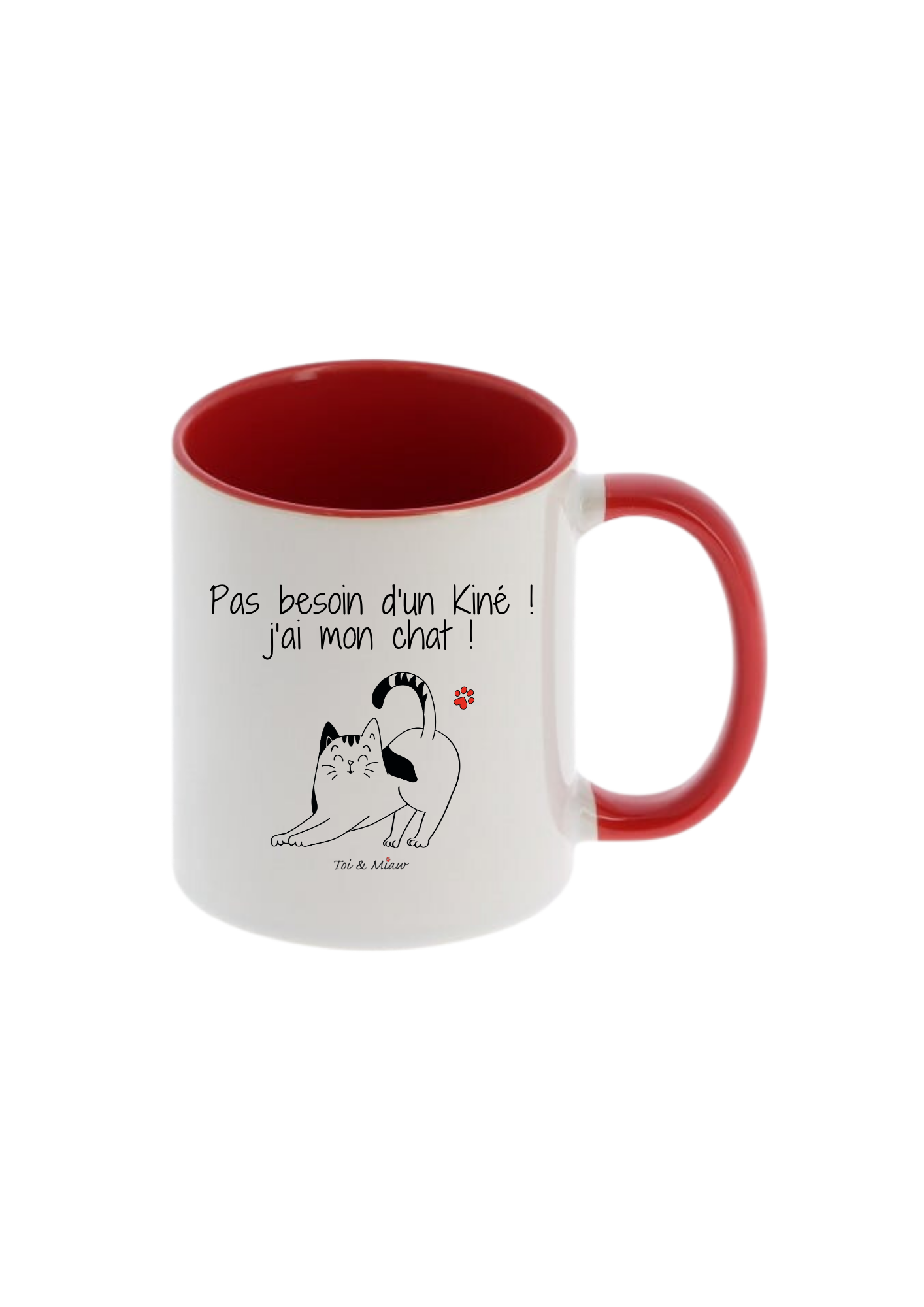 Mug "Pas besoin d'un kiné, j'ai mon chat" Toi & Miaw