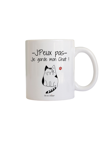 Mug "J'peux pas je garde mon chat" Toi & Miaw