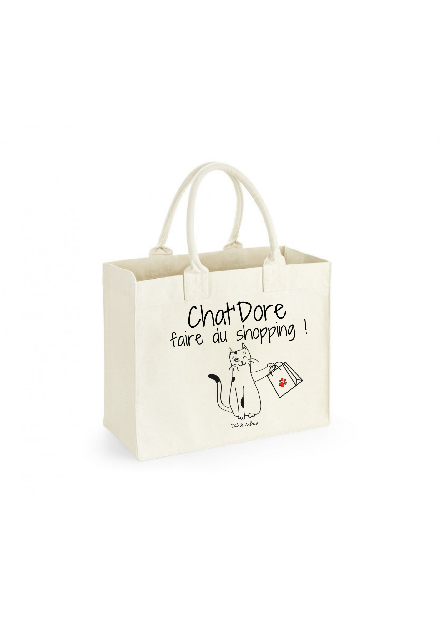 Sac shopping "Chat'dore faire du shopping" Toi & Miaw