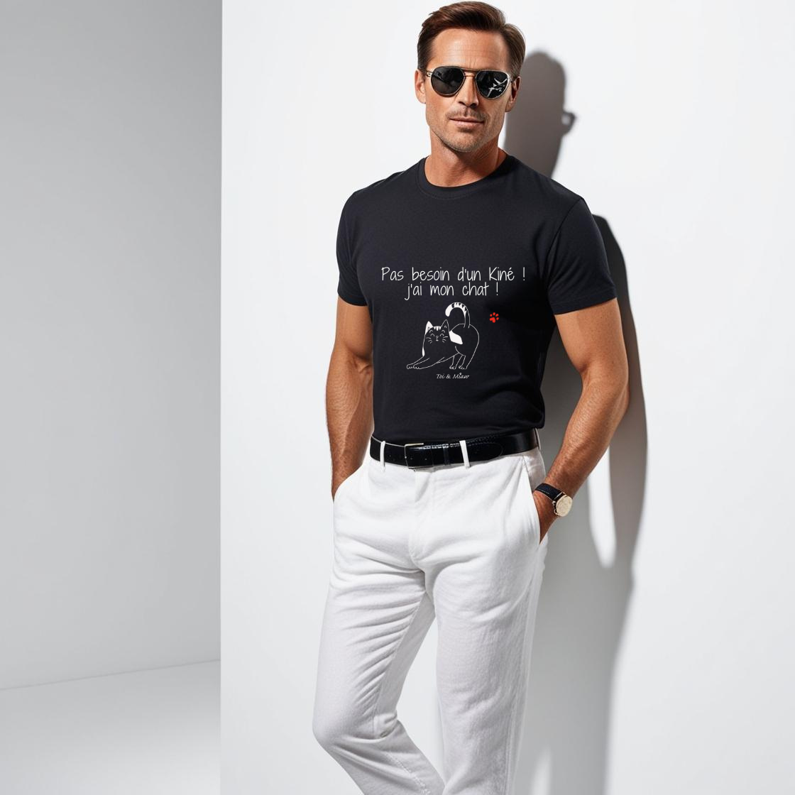 T-shirt Homme "Pas besoin d'un kiné, j'ai mon chat" Toi & Miaw