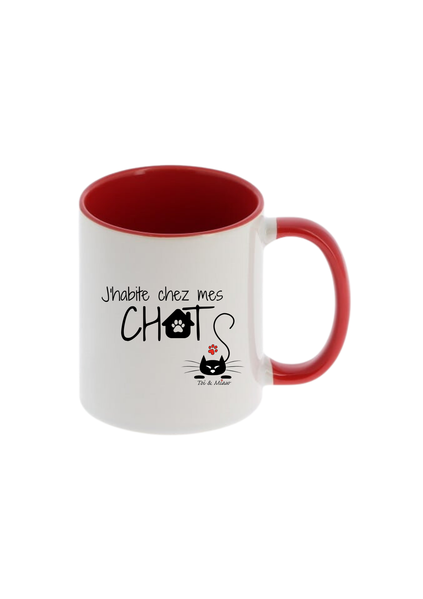 Mug "J'habite chez mes chat" Toi & Miaw