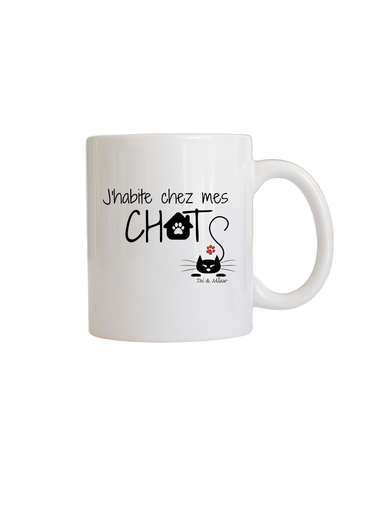 Mug "J'habite chez mes chat" Toi & Miaw