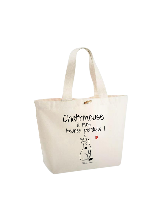 Sac Cabas "Chat'rmeuse à mes heures perdues" Toi & Miaw