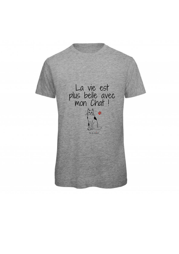 T-shirt Homme "La vie est plus belle avec mon chat" Toi & Miaw
