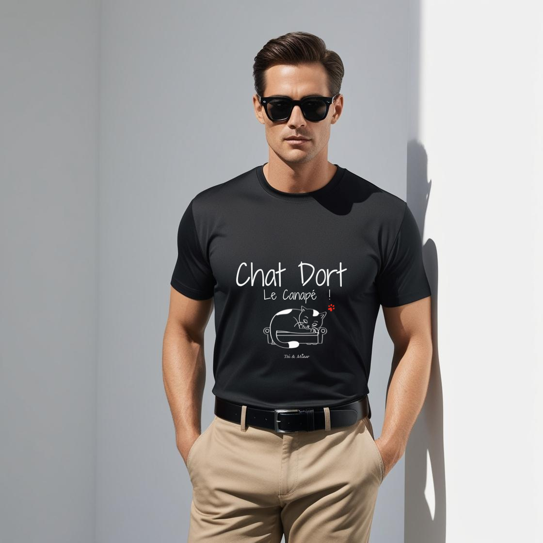 T-shirt Homme "Chat'dort le canapé" Toi & Miaw