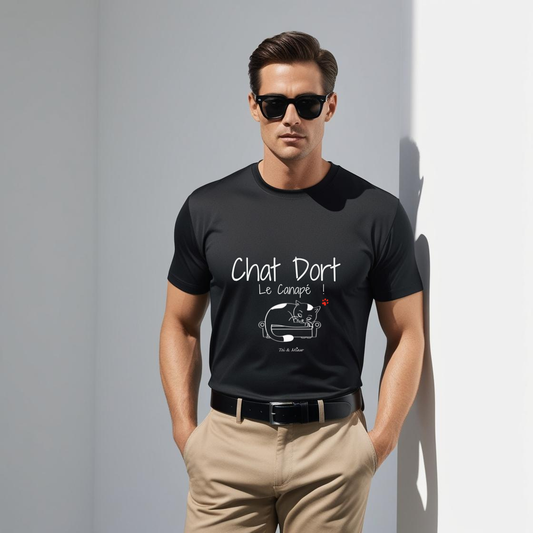 T-shirt Homme "Chat'dort le canapé" Toi & Miaw