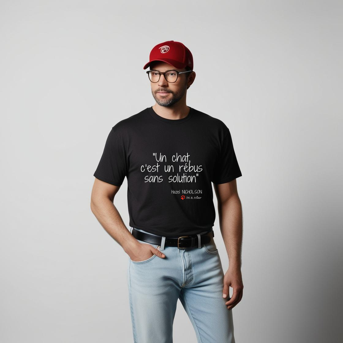 T-shirt Homme "Un chat, c'est un rébus sans solution" Toi & Miaw