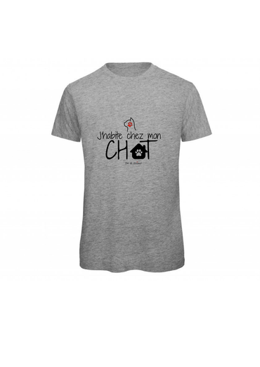 T-shirt Homme "J'habite chez mon chat" Toi & Miaw
