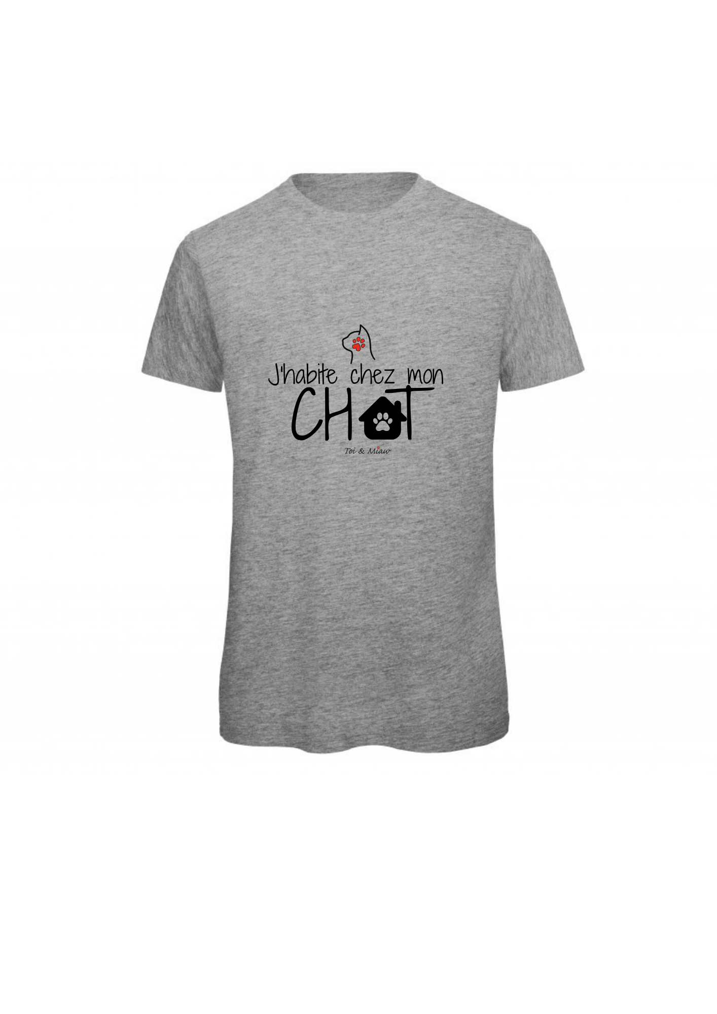 T-shirt Homme "J'habite chez mon chat" Toi & Miaw