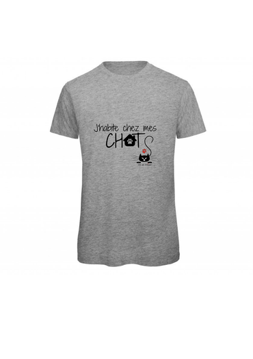 T-shirt Homme "J'habite chez mes chats" Toi & Miaw