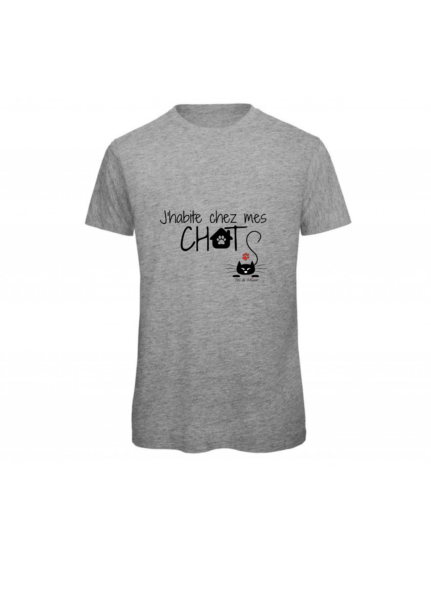 T-shirt Homme "J'habite chez mes chats" Toi & Miaw