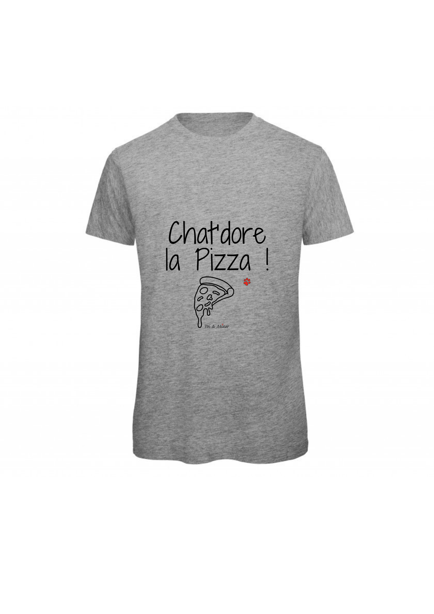 T-shirt Homme "Chat'dore la pizza" Toi & Miaw