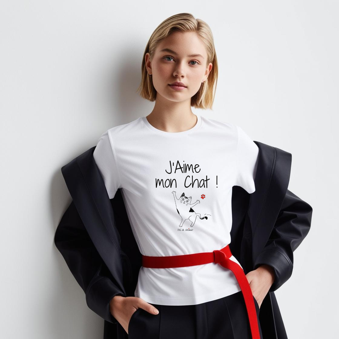 Tee-shirt Femme "J'aime mon chat" Toi & Miaw