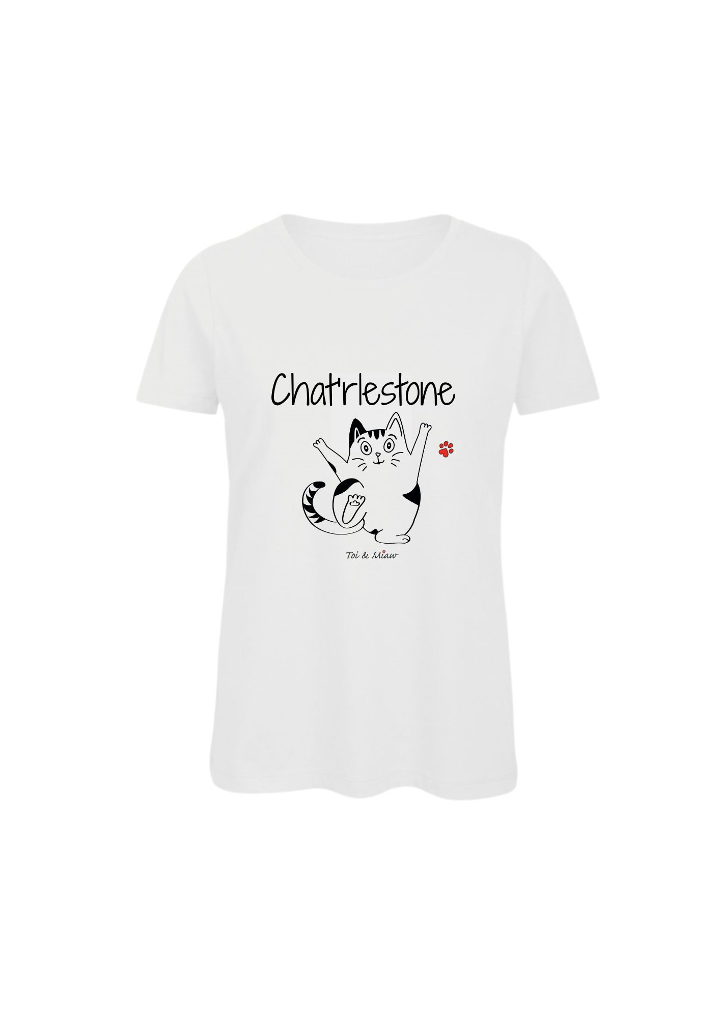 Tee-shirt Femme "Chat'rlestone" Toi & Miaw