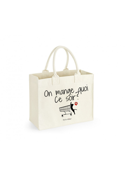 Sac shopping "On mange quoi ce soir ?" Toi & Miaw