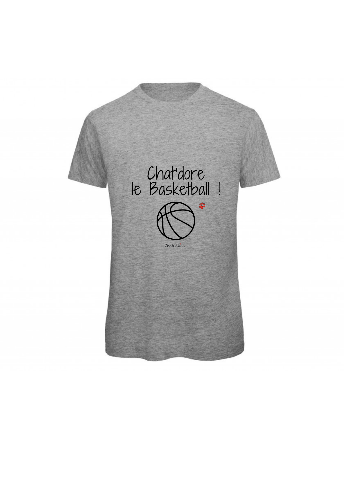 T-shirt Homme "Chat'dore le basketball" Toi & Miaw