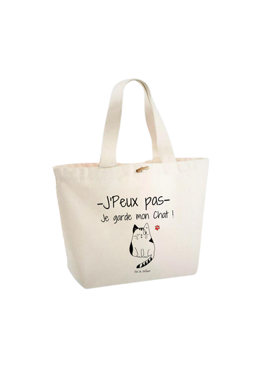 Sac Cabas "J'peux pas je garde mon chat" Toi & Miaw