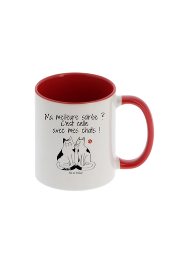 Mug "Ma meilleure soirée ? c'est celle avec mes chats" Toi & Miaw