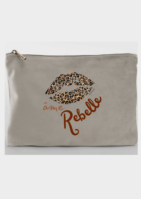Grande Pochette en velours "âme rebelle" Indomptée