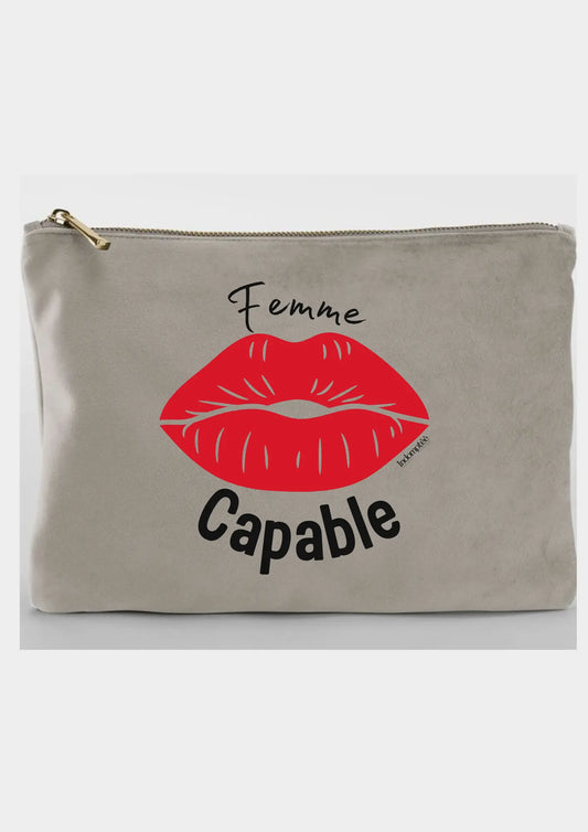 Grande Pochette "Femme Capable" Rouge Indomptée