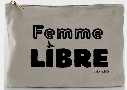 Grande Pochette en velours "Courageuse" V Indomptée