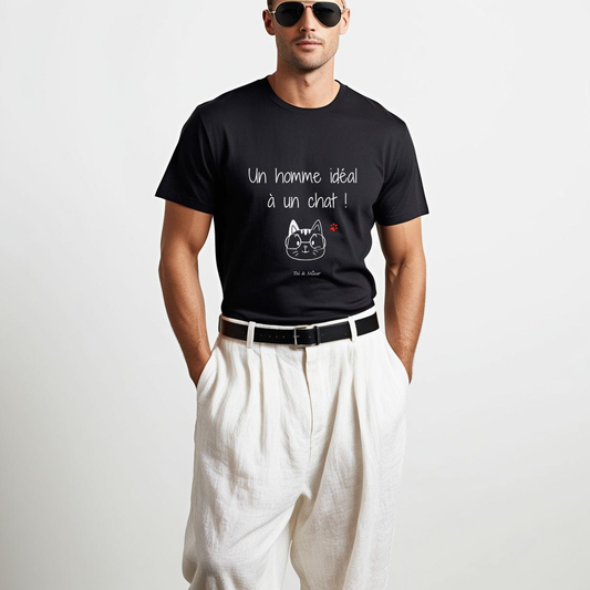 T-shirt Homme "Un homme idéal à un chat" Toi & Miaw