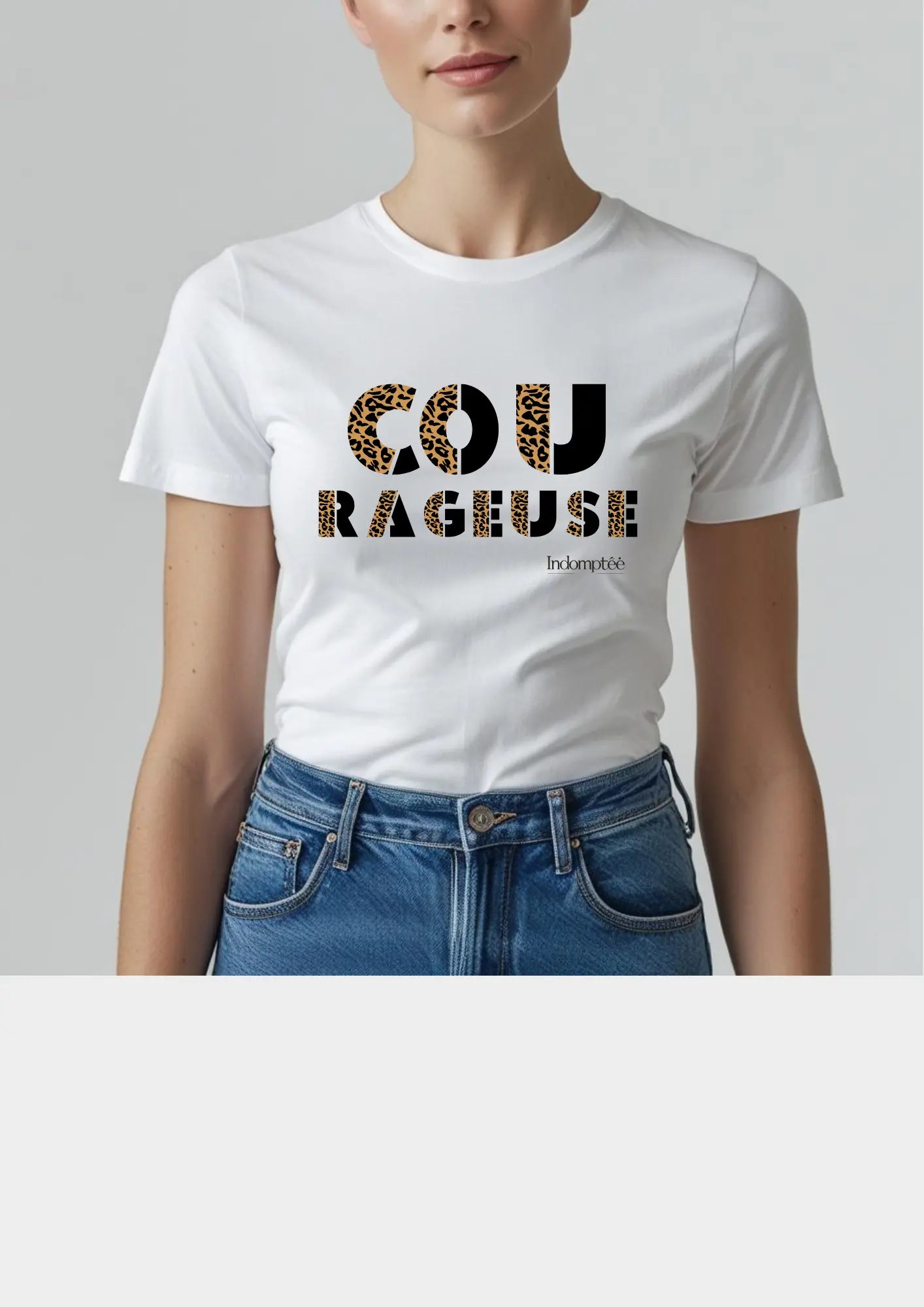 Tee-shirt Blanc "Courageuse" Indomptée