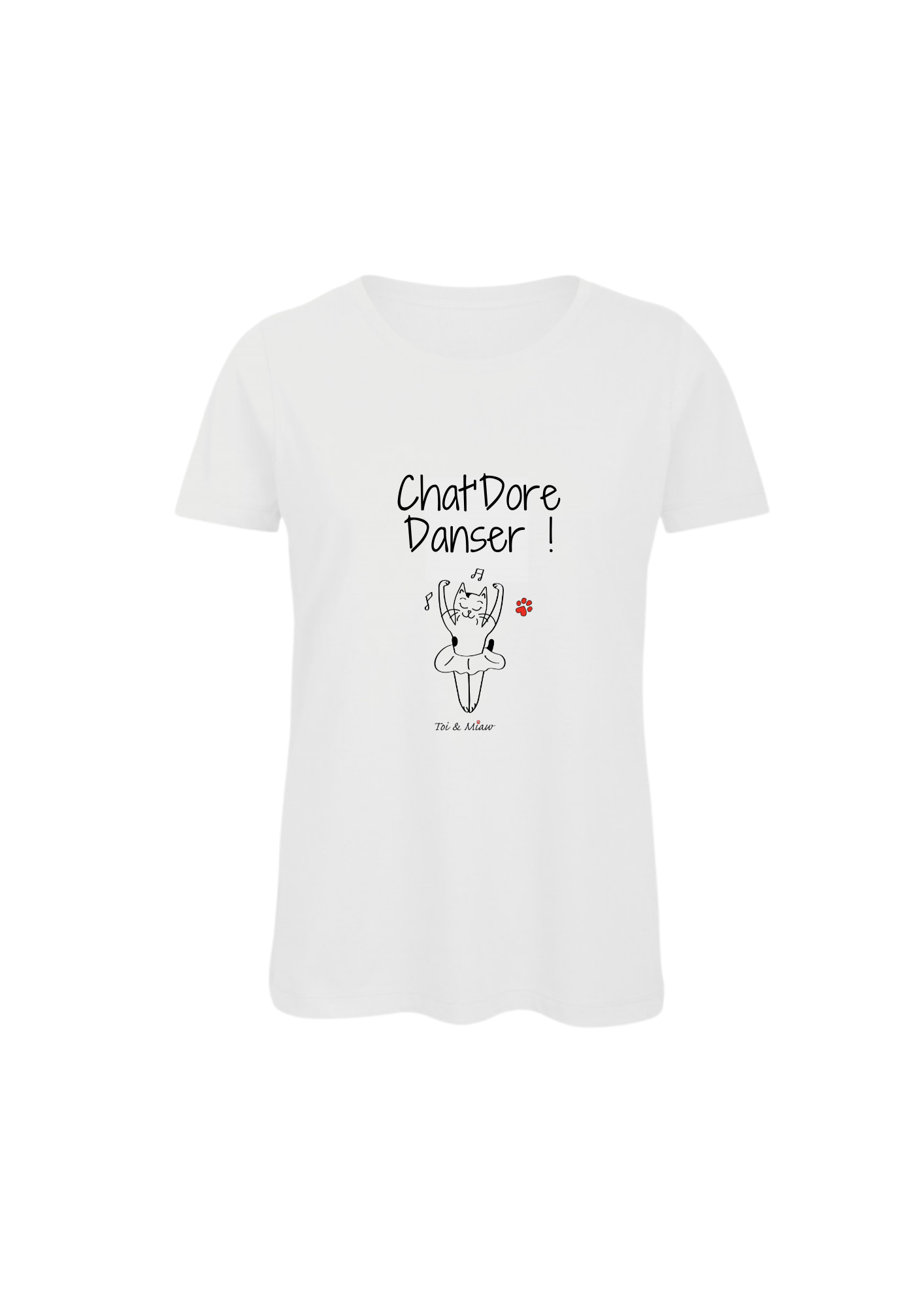 Tee-shirt Femme "Chat'dore danser" Toi & Miaw