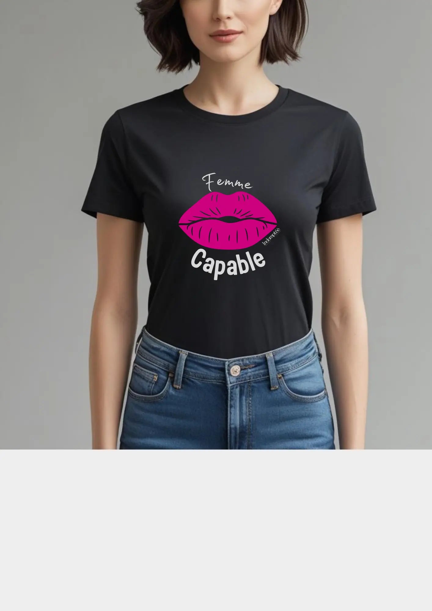Tee-shirt Noir "Femme capable" Indomptée