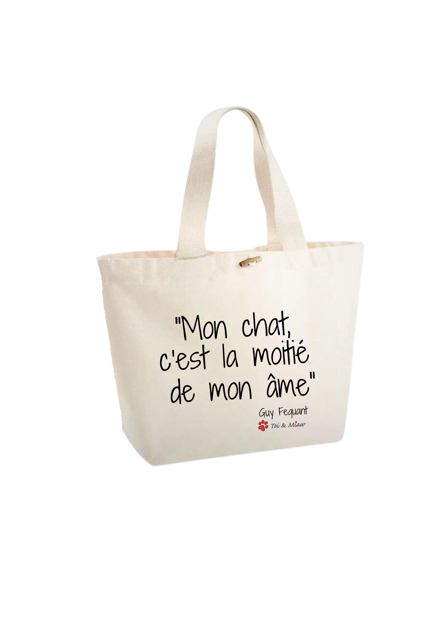 Sac Cabas "Mon chat c'est la moitié de mon âme" Toi & Miaw