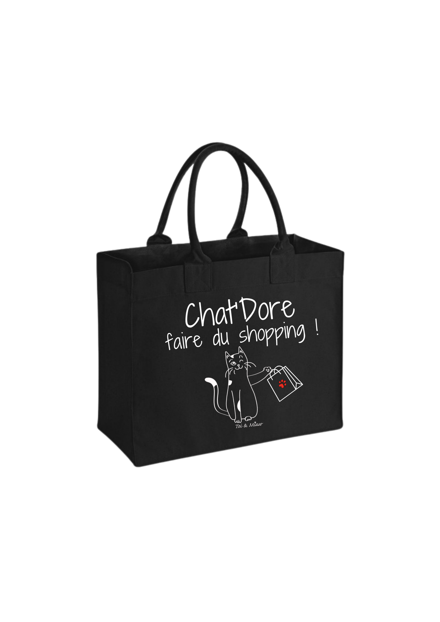 Sac shopping "Chat'dore faire du shopping" Toi & Miaw