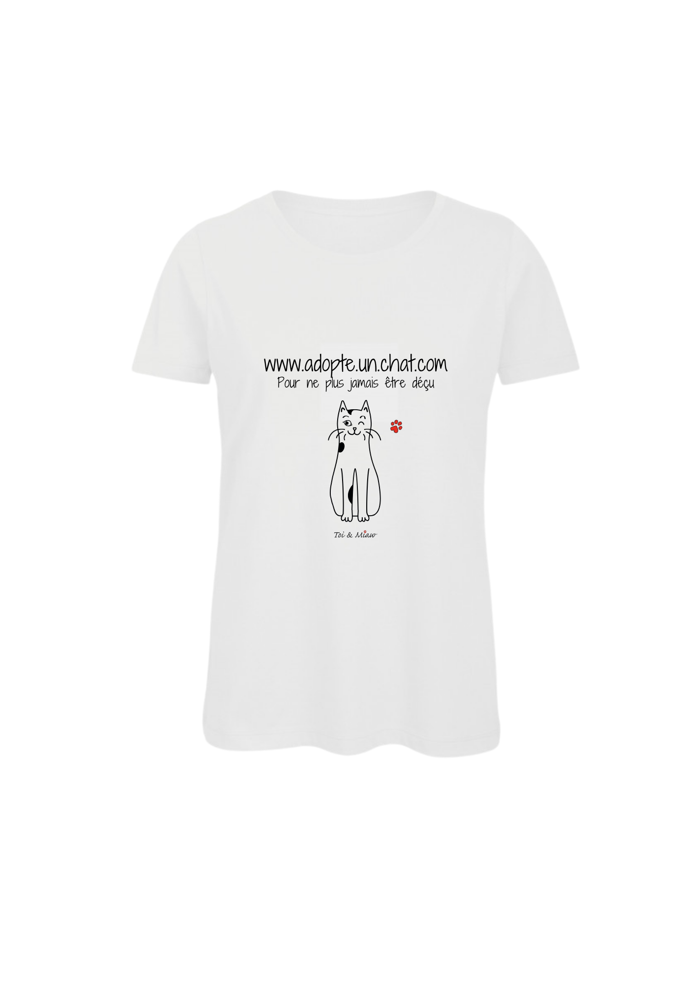 Tee-shirt Femme "www.adopte-un-chat.com" Toi & Miaw